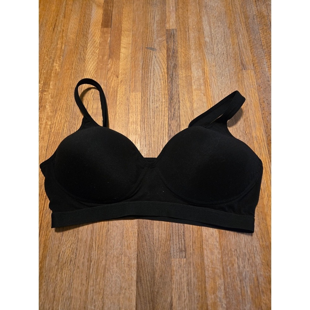 Zone Pro Womens 3X Solid Black Wireless Molded Cup Everyday Active Sports Bra